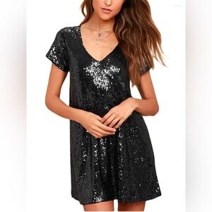 HYFVE Black Sequin Party Dress NYE